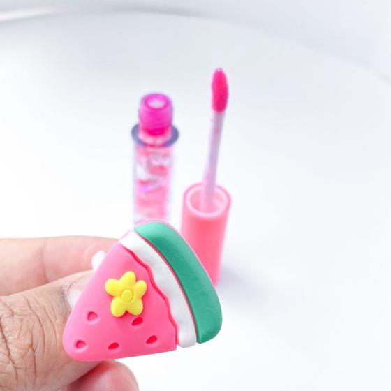 Imagem de Lip gloss infantil com anelzinho de frutinha incolor