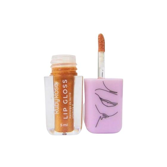 Imagem de Lip Gloss Labial Ruby Rose Com Glitter Brilho Hidratante 5ml Não Pegajoso