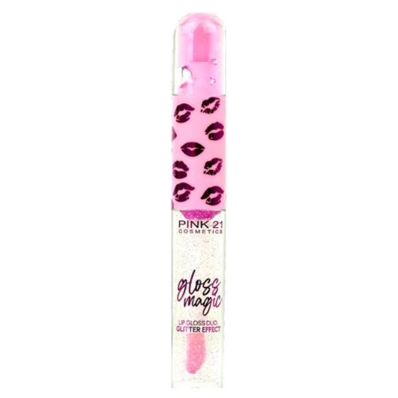 Imagem de Lip Gloss Magic Duplo 2X1 Glitter E Tutti-Frutti Pink 21