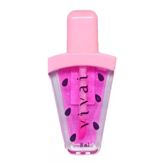 Imagem de Lip Gloss Prin Melância Rosa Claro 1 Brilho Labial Vivai 8Ml