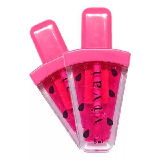 Imagem de Lip Gloss Prin Melância Vivai Pink 02 Brilho Labial 8ml