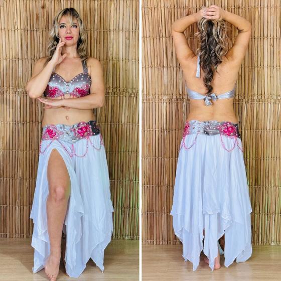 Imagem de Liquidação Dança do Ventre Traje Bordado Completo GG 46 - Pronta Entrega - TPCL-381