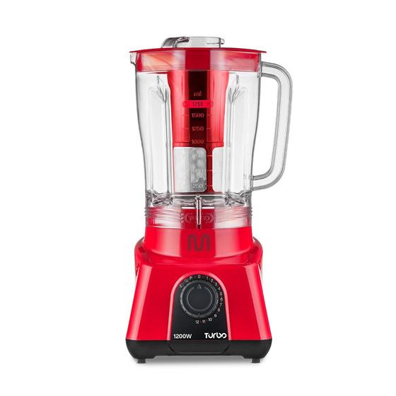 Imagem de Liquidificador 2,6L Turbo Vermelho 1200w-220v c/ 12 Velocidades Multi Home - LQ1204