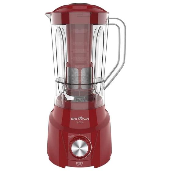 Imagem de Liquidificador Britania BLQ970 Turbo 900W 4 Velocidades 2,6 Litros 220V - Vermelho