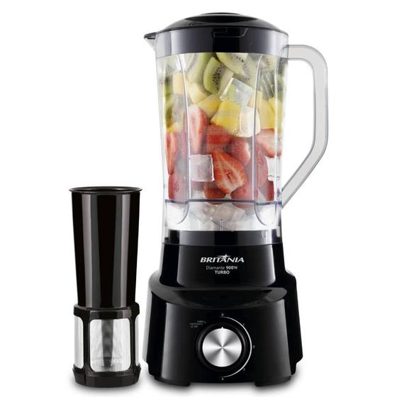 Liquidificador Britânia Diamante com Filtro, 4 Velocidades + Pulsar, 900W, Preto Menor preço em Liquidificador Britânia Diamante com Filtro, 4 Velocidades + Pulsar, 900W, Preto