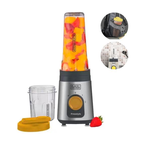 Imagem de Liquidificador e Processador Alimentos Portátil Mini Com 2 copos Individual Black&decker 