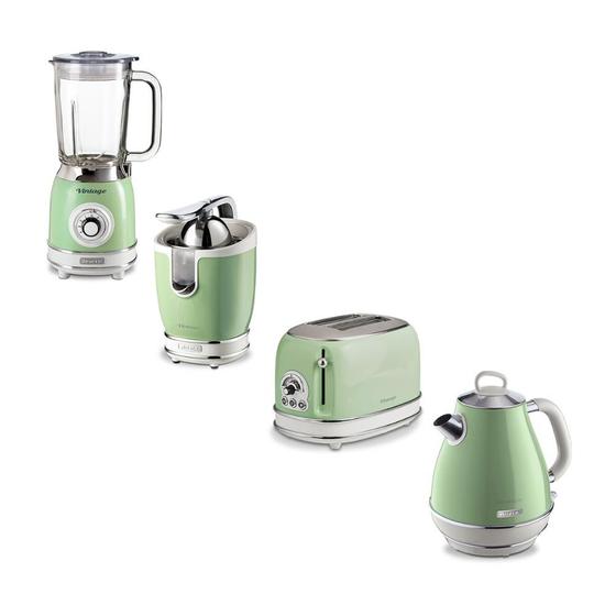 Liquidificador Espremedor Torradeira Chaleira Vintage Verde Ariete 127v Menor preço em Liquidificador Espremedor Torradeira Chaleira Vintage Verde Ariete 127v
