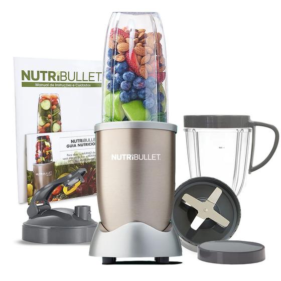 Liquidificador Individual e Extrator de Nutrientes Nutribullet 900w Champagne - 9 Itens Menor preço em Liquidificador Individual e Extrator de Nutrientes Nutribullet 900w Champagne - 9 Itens