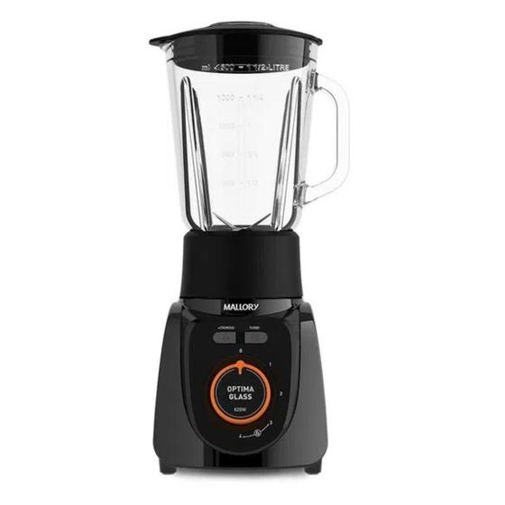 Liquidificador Mallory Optima Glass Preto 820w 110v Copo Vidro Menor preço em Liquidificador Mallory Optima Glass Preto 820w 110v Copo Vidro