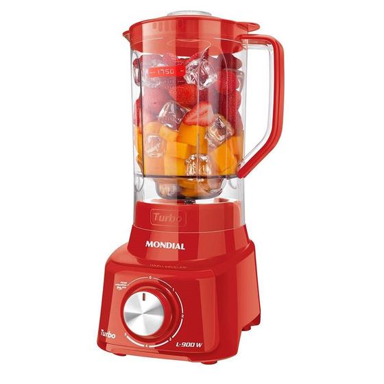 Liquidificador Mondial L-900 Turbo com Filtro, Copo de Acrílico, 5 Velocidades + Pulsar, 900W, Vermelho Menor preço em Liquidificador Mondial L-900 Turbo com Filtro, Copo de Acrílico, 5 Velocidades + Pulsar, 900W, Vermelho