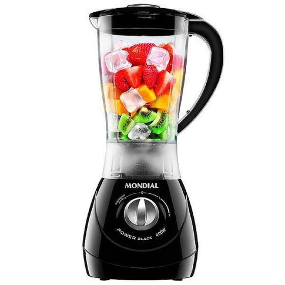 Liquidificador Mondial Power Black 550W Copo de 1,9L 127V Menor preço em Liquidificador Mondial Power Black 550W Copo de 1,9L 127V