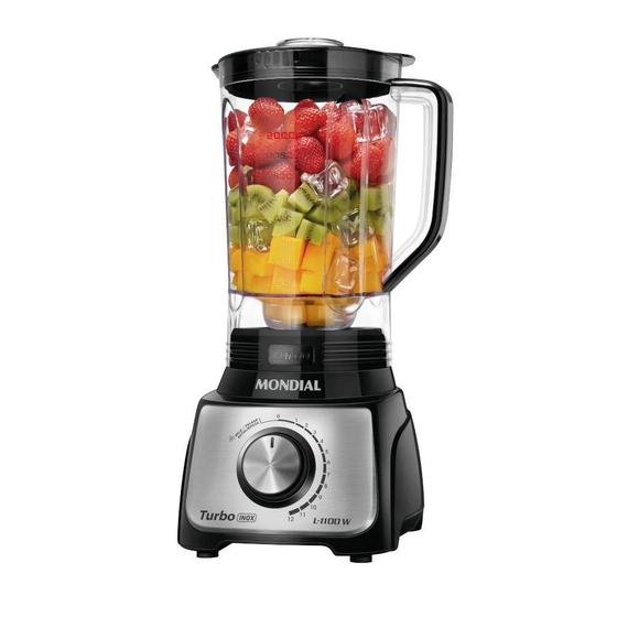 Liquidificador Mondial Turbo Inox 3L Preto 127V L-1100-BI Menor preço em Liquidificador Mondial Turbo Inox 3L Preto 127V L-1100-BI