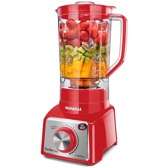 Imagem de Liquidificador Mondial Turbo Inox L-1000RI - 1000W - 3L - 220V - Vermelho