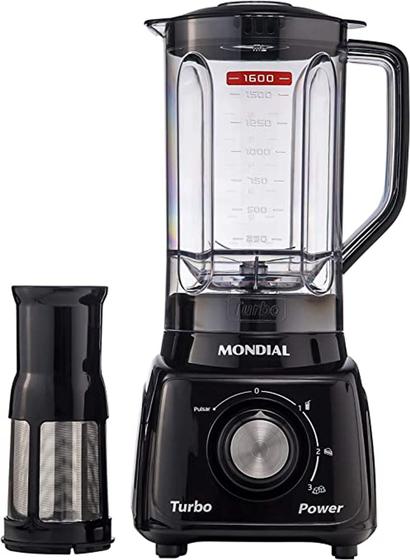 Imagem de Liquidificador Mondial Turbo Power L-99 FB - Preto com Filtro 3 Velocidades 550W