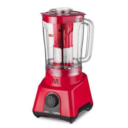 Imagem de Liquidificador Multi Turbo 1000W 8 velocidades 2,6 L Vermelho 127V - Multi Home