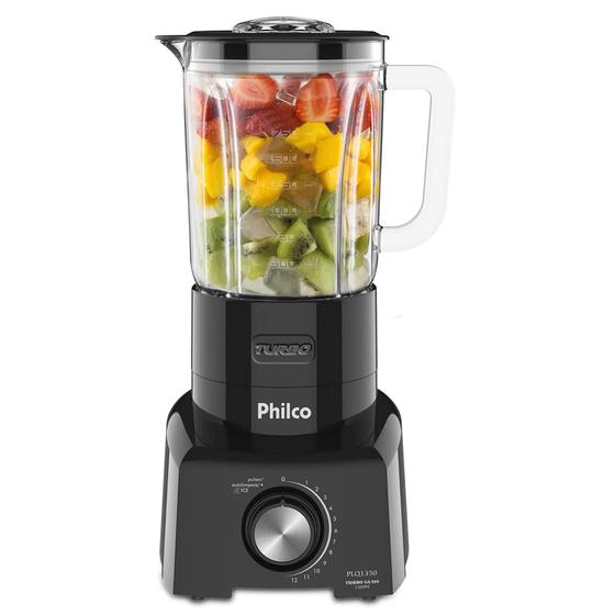 Imagem de Liquidificador Philco Turbo Glass - Copo de Vidro 2,65 Litros Preto 12 Velocidades 1200W