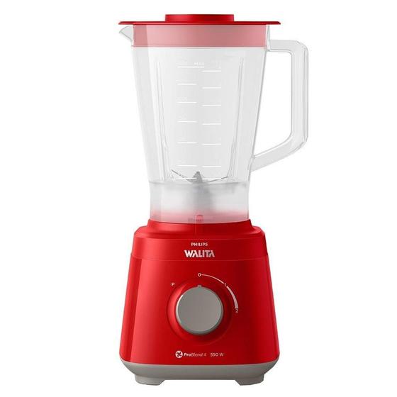 Imagem de Liquidificador Philips Walita Daily RI2110 Copo de Plástico, 2 Velocidades + Pulsar, 550W, Vermelho