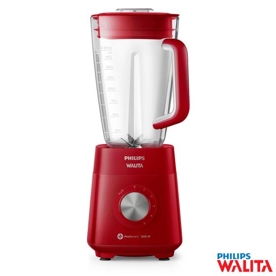 Imagem de Liquidificador Philips Walita Problend Serie 5000 com 05 Velocidades e Jarra com 3,0 Litros Vermelho - RI2240