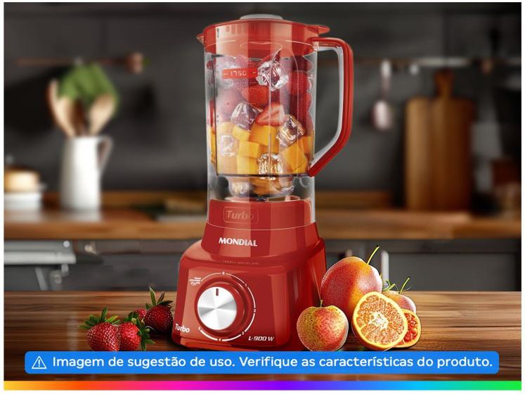 Liquidificador Turbo Full Mondial Vermelho 900W L-900 FR