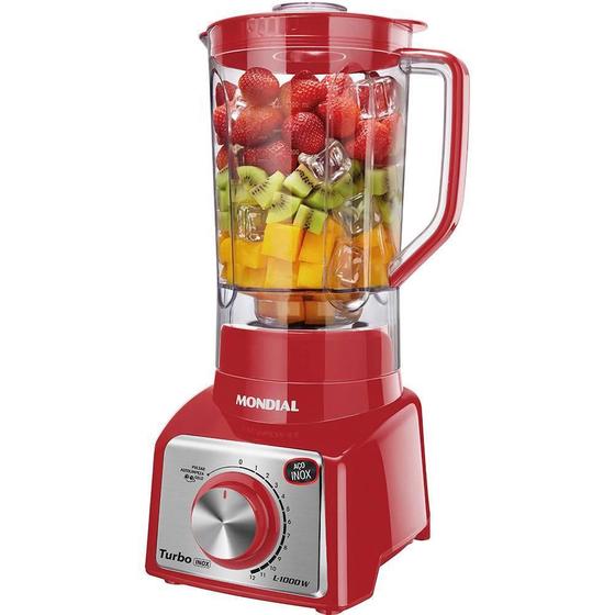 Imagem de Liquidificador Turbo Mondial L-1000 Ri Vermelho/Inox - 127V