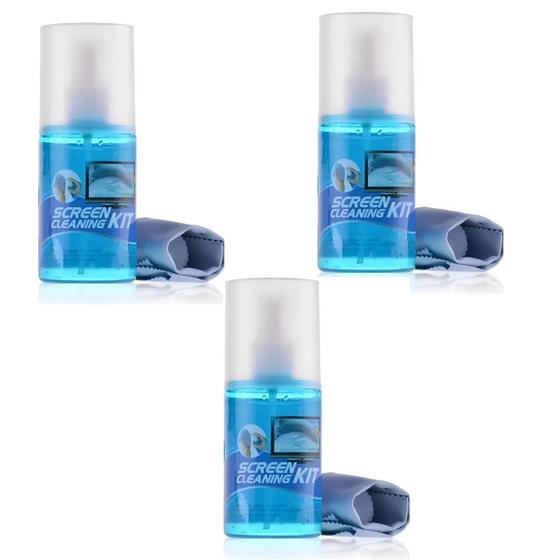 Imagem de Liquido Limpa Tela Monitor Notebook 200 Ml + Pano Kit 3 Pçs