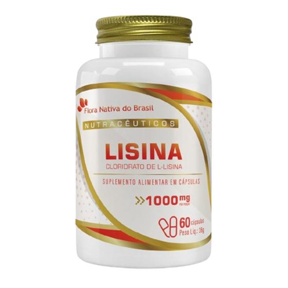 Imagem de Lisina 1000mg Pura 60 Cápsulas - Flora Nativa do Brasil