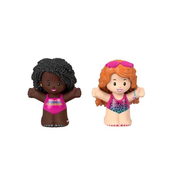 Imagem de Little People Bonecas Negra E Ruiva De Maiô Barbie Mattel Hgp70