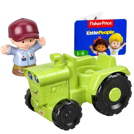 Imagem de Little People Mini Boneco + Veículo Trator - Fisher Price Mattel GGT39