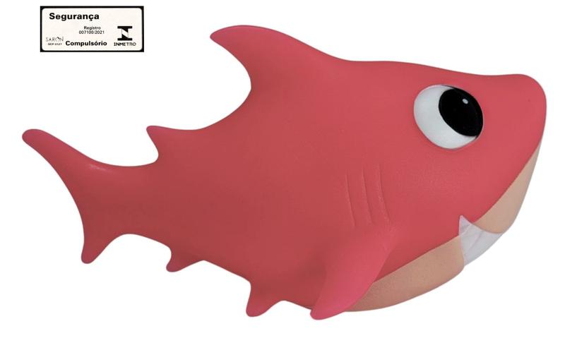 Imagem de Little Shark Rosa Mister Brinque Tubarao de Vinil Macio Leve Divertido Brinquedo Infantil Recreativo