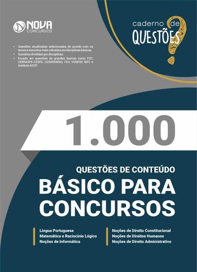 Imagem de Livro 1.000 Questões Gabaritadas de Conteúdos Básicos para Concursos