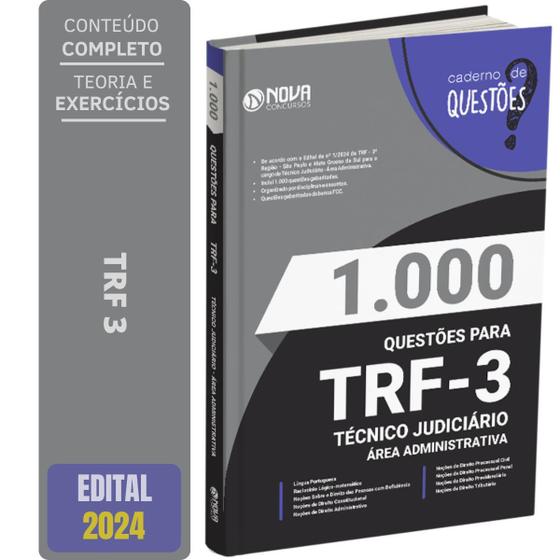 Imagem de Livro 1.000 Questões Gabaritadas Trf 3 Técnico Judiciário