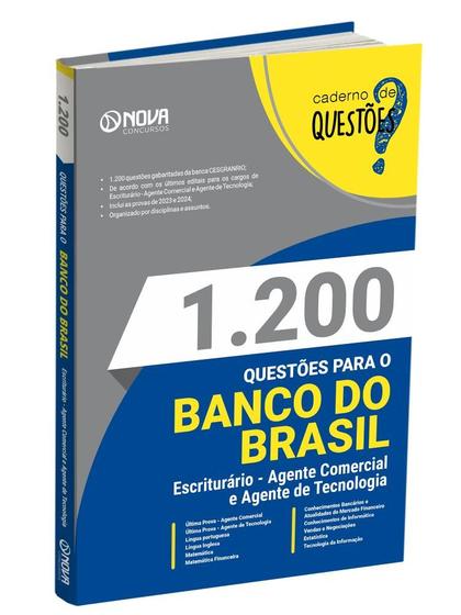 Imagem de Livro 1.200 Questões Gabaritadas para o Banco do Brasil - Escriturário - Agente Comercial e Agente de Tecnologia