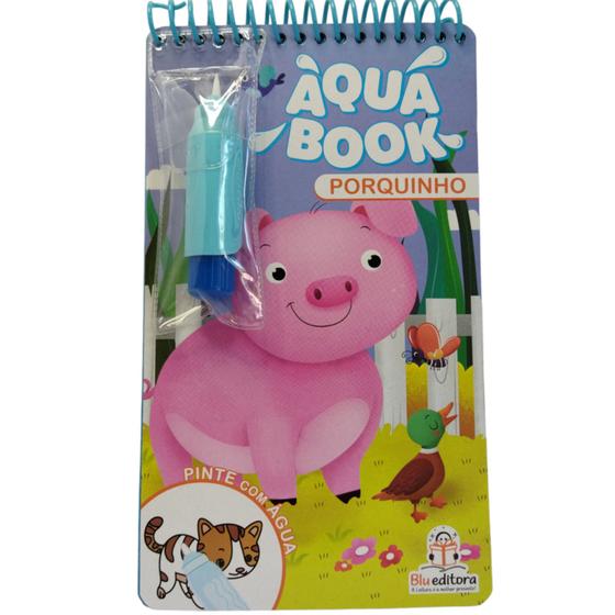 Imagem de Livro Aqua Book - Livro do Porquinho - Blueditora - livros infantis - pintura com água