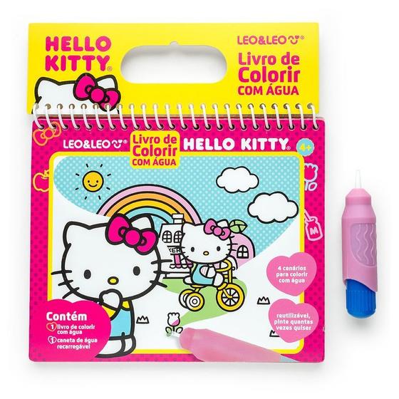 Imagem de Livro Aquabook Hello Kitty Colorindo Pintando Com Água - Folhas Super Duras + Pincel Para Colorir