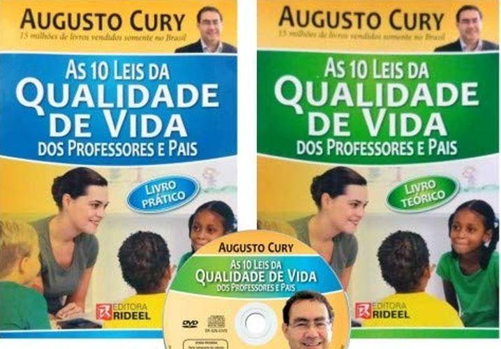 Imagem de Livro: As 10 Leis da Qualidade de Vida dos Professores e Pais (Com DVD) Autor: Augusto Cury (Novo, Lacrado) - Rideel