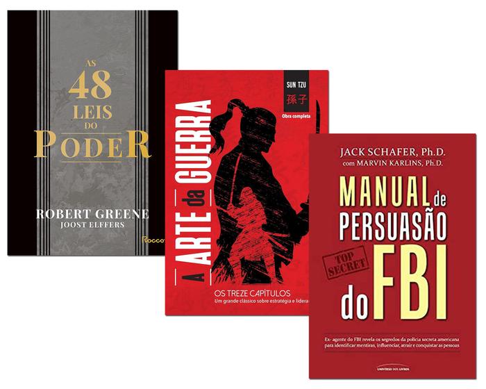 Imagem de Livro As 48 Leis do Poder+ Manual de Persuasão Do FBI + Arte Da Guerra