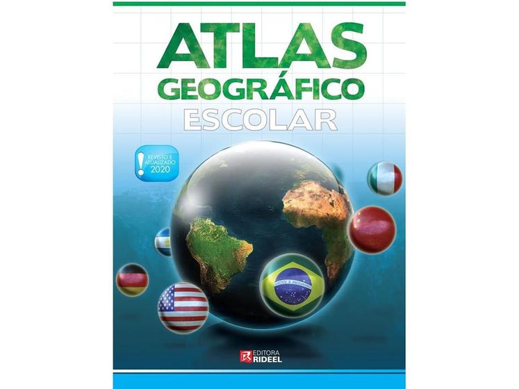 Imagem de Livro Atlas Geográfico Escolar Didático Atualizado 2020 - Rideel