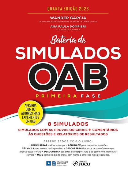 Imagem de Livro - Bateria de Simulados OAB 1ª Fase - 4ª ED - 2023