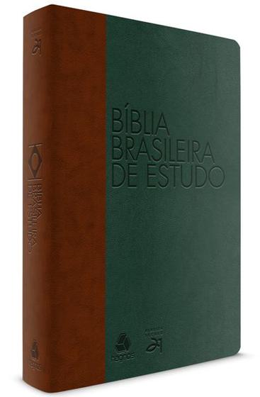 Imagem de Livro - Bíblia brasileira de estudo: Marrom / Verde