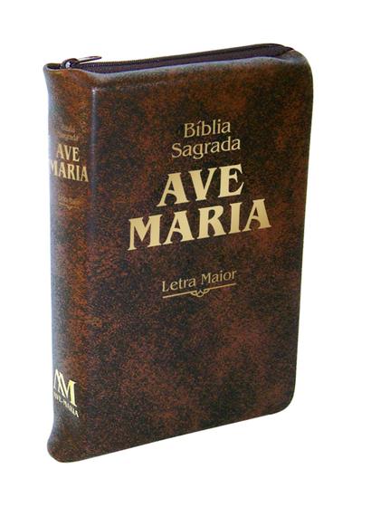 Imagem de Livro - Bíblia letra maior zíper - marrom