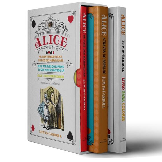 Imagem de Livro - Box Alice No País Das Maravilhas E Alice Através Do Espelho + Alice Para Colorir