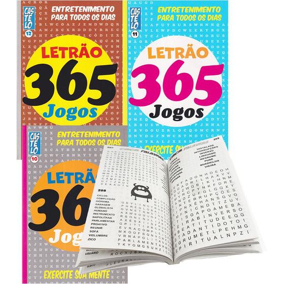 Imagem de Livro Caça Palavras Letrão 365 Jogos Série 3 Kit C/4 Volumes