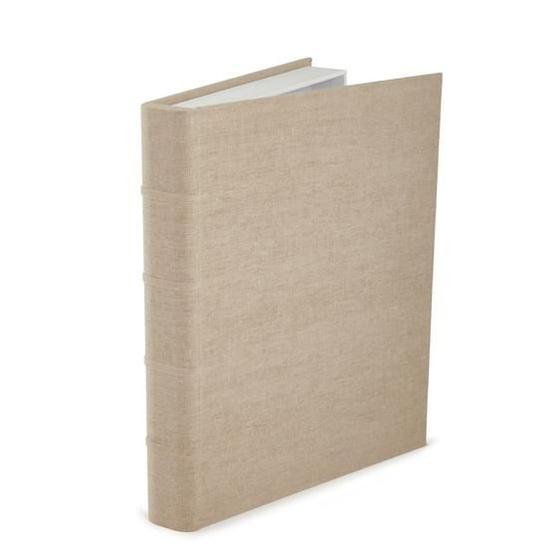 Imagem de LIVRO CAIXA EM MDF COM REVESTIMENTO EM LINHO AREIA MART 31cm