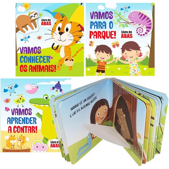 Imagem de Livro Cartonado de Abas Para Bebês 0:3 Anos Coleção Vamos Aprender em 4 Volumes  - Pé da Letra