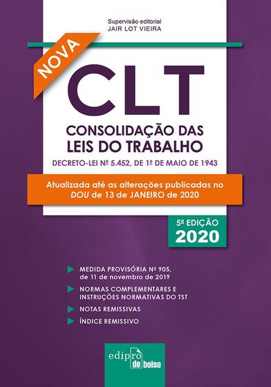 Imagem de Livro - CLT – Consolidação das Leis do Trabalho 2020 - Mini