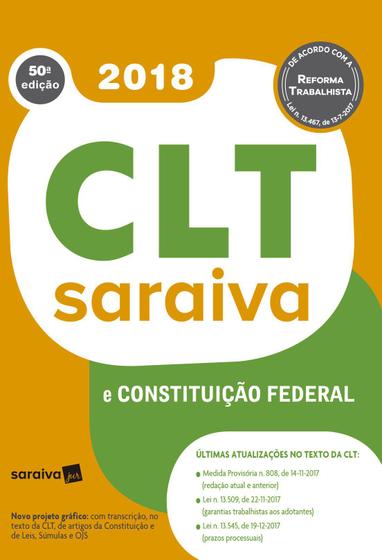 Imagem de Livro - CLT Saraiva e Constituição Federal