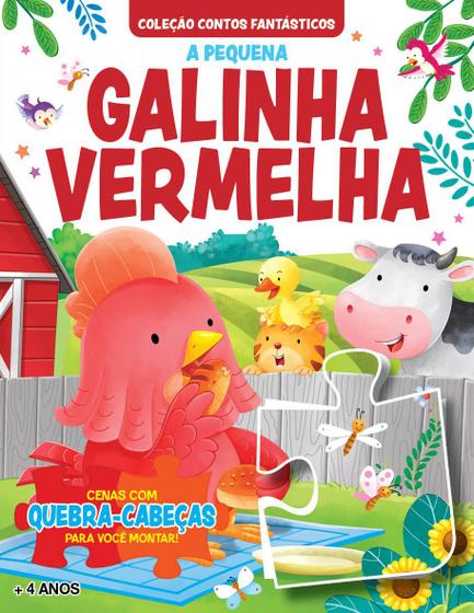 Imagem de Livro - Coleção Contos Fantásticos - A Pequena Galinha Vermelha | Livro Quebra-Cabeça