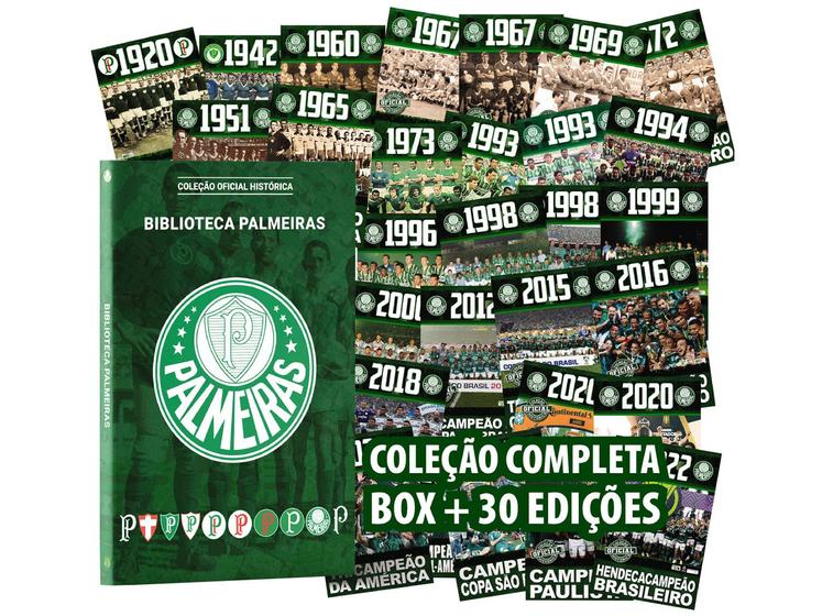 Imagem de Livro Coleção Oficial Histórico Palmeiras Box Completo com 30 Pôsteres