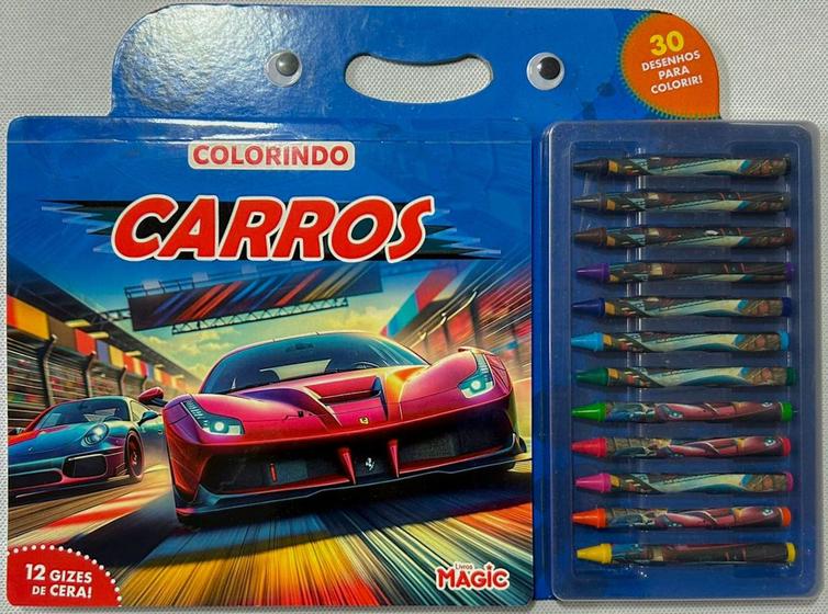 Imagem de Livro - Colorindo Carros - 30 desenhos para colorir com giz de cera