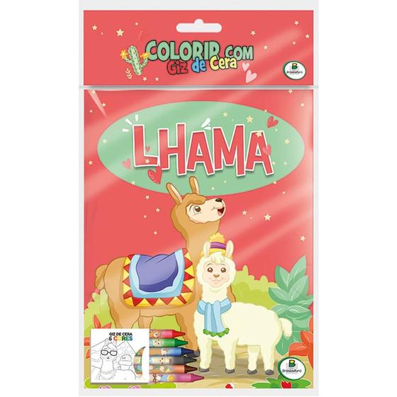 Imagem de Livro - Colorir com Giz de Cera: Lhama